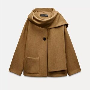 Zara Wool Blend Scarf Coat